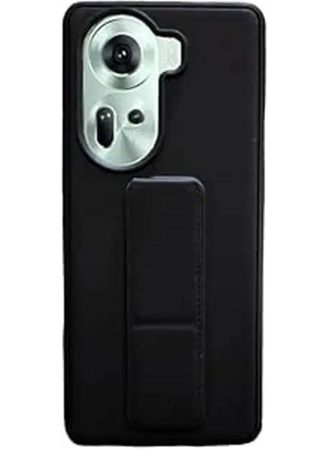 Magnetc Grip Cover  For Oppo Reno 11 , Kickstand Slim Shockproof Grip Case, Silcione Protective Cover For Oppo Reno 11 - Black